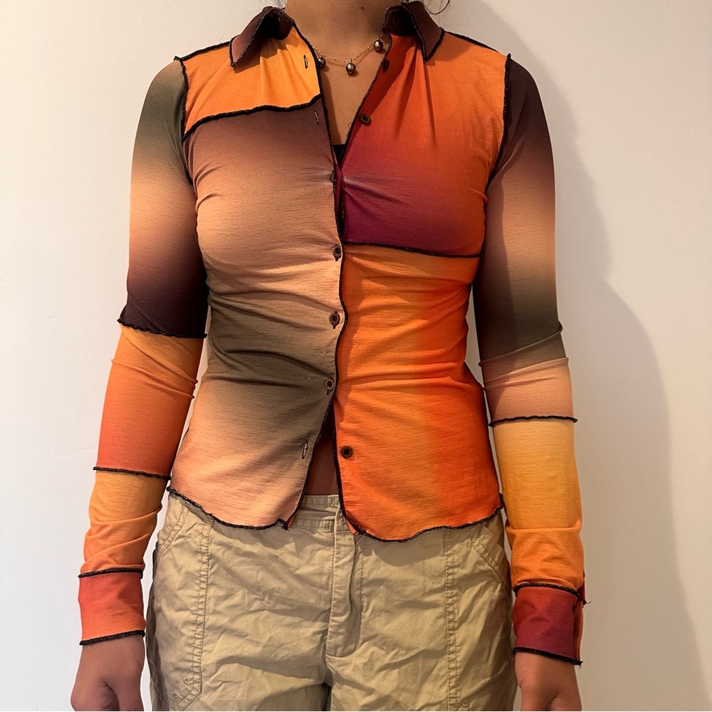 Gradient Button-Up Shirt